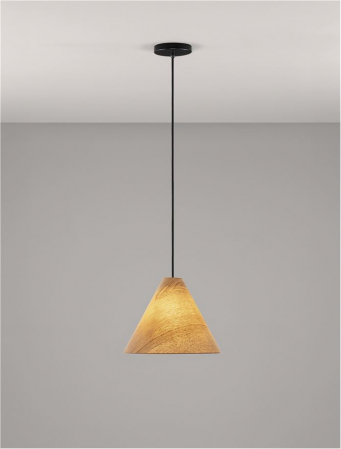Pendul Nova Luce ELYSIAN 9001070 Natural Wood & Black Cable E27 1x12W IP20 [3]