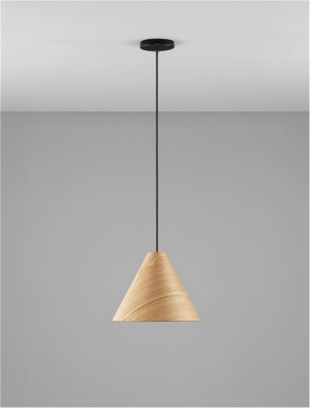 Pendul Nova Luce ELYSIAN 9001070 Natural Wood & Black Cable E27 1x12W IP20 [2]