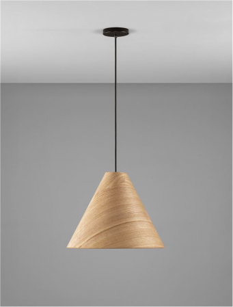 Pendul Nova Luce ELYSIAN 9001071 Natural Wood & Black Cable E27 1x12W IP20 [2]