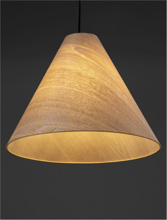 Pendul Nova Luce ELYSIAN 9001071 Natural Wood & Black Cable E27 1x12W IP20 [5]