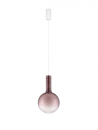 Pendul Nova Luce ENTERO 9030543 LED 6W 3000K 683lm BroW n Glass & White Metal Base & Champagne Dimmable IP20 [1]