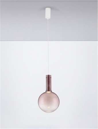 Pendul Nova Luce ENTERO 9030543 LED 6W 3000K 683lm BroW n Glass & White Metal Base & Champagne Dimmable IP20 [3]