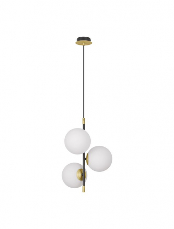 Pendul Nova Luce GIT G9 3x5W   Matt Black & Gold Metal Opal Glass IP20