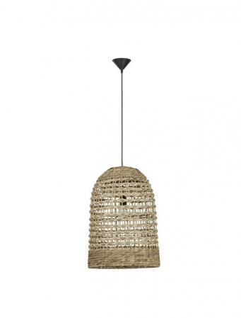ILUMINAT - Pendul Nova Luce GRIFFIN E27 1x12W   Dried Water Hyacinth Black Fabric Wire & Base IP20