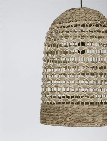 Pendul Nova Luce GRIFFIN E27 1x12W   Dried Water Hyacinth Black Fabric Wire & Base IP20 [3]