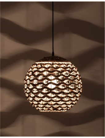 Pendul Nova Luce GRIFFIN E27 1x12W   Dried Water Hyacinth Black Fabric Wire & Base IP20 [1]