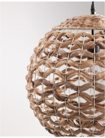 Pendul Nova Luce GRIFFIN E27 1x12W   Dried Water Hyacinth Black Fabric Wire & Base IP20 [2]