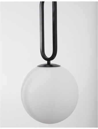 Pendul Nova Luce GRUS E27 1x12W   Matt Black Metal Opal Glass IP20 [2]