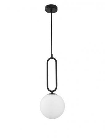 Moderne - Pendul Nova Luce GRUS E27 1x12W   Matt Black Metal Opal Glass  IP20