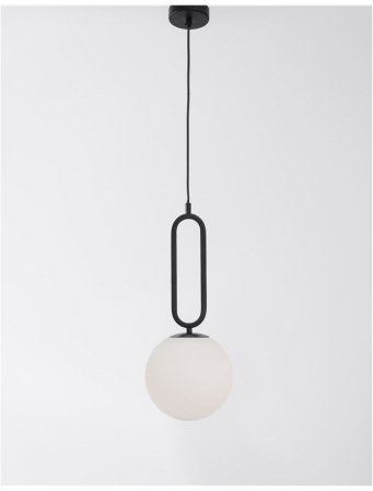 Pendul Nova Luce GRUS E27 1x12W   Matt Black Metal Opal Glass  IP20 [2]