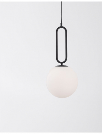 Pendul Nova Luce GRUS E27 1x12W   Matt Black Metal Opal Glass IP20 [1]