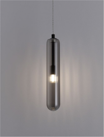 Pendul Nova Luce GUSTAVE G9 1x5W   Light Smoky Grey Glass& Matt Black Metal IP20 [3]