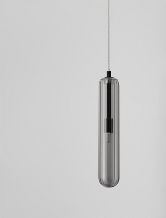 Pendul Nova Luce GUSTAVE G9 1x5W   Light Smoky Grey Glass& Matt Black Metal IP20 [2]