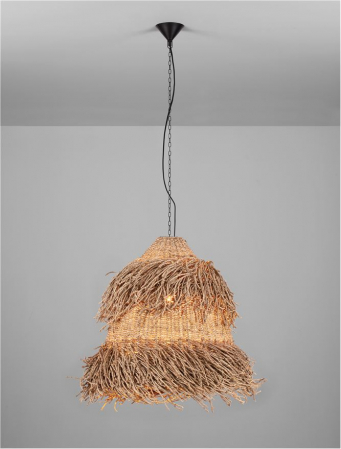 Pendul Nova Luce HAY 9586514 E27 3x12W    Natural Seagrass Black Fabric W ire & Base   IP20 [2]