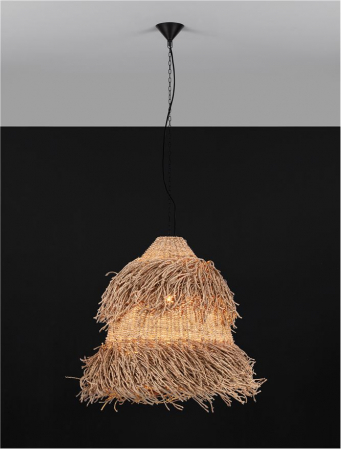 Pendul Nova Luce HAY 9586514 E27 3x12W    Natural Seagrass Black Fabric W ire & Base   IP20 [3]