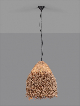 Pendul Nova Luce HAY 9586516 E27 1x12W    Natural Seagrass Black Fabric W ire & Base   IP20 [2]