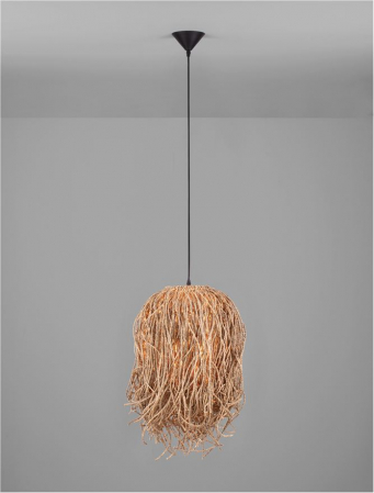 Pendul Nova Luce HAY 9586517 E27 1x12W    Natural Seagrass Black Fabric W ire & Base   IP20 [4]