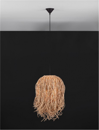 Pendul Nova Luce HAY 9586517 E27 1x12W    Natural Seagrass Black Fabric W ire & Base   IP20 [3]