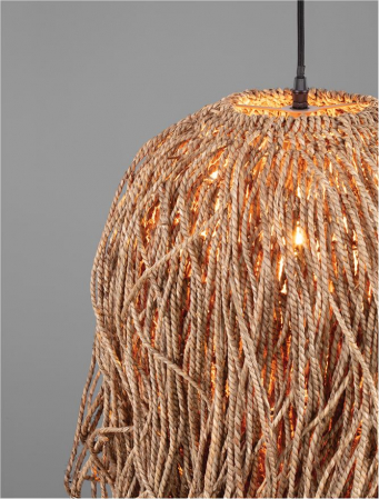 Pendul Nova Luce HAY 9586517 E27 1x12W    Natural Seagrass Black Fabric W ire & Base   IP20 [6]