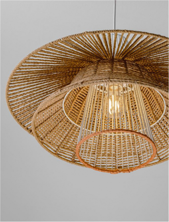Pendul Nova Luce KAO 9586600 Natural & Orange Rope Sandy White Steel Base E27 1x12W IP20 [4]