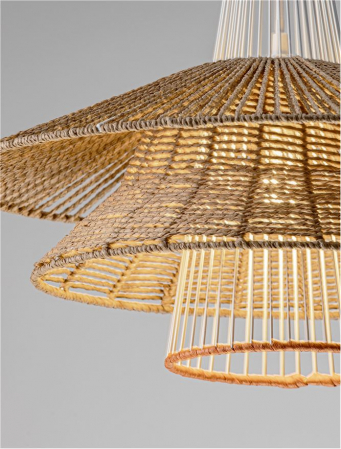 Pendul Nova Luce KAO 9586600 Natural & Orange Rope Sandy White Steel Base E27 1x12W IP20 [5]