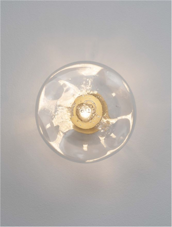 Aplica Nova Luce KING 9006034 Antique Brass, Gold Metal & Blown Clear Glass G9 1x5W IP20 [5]