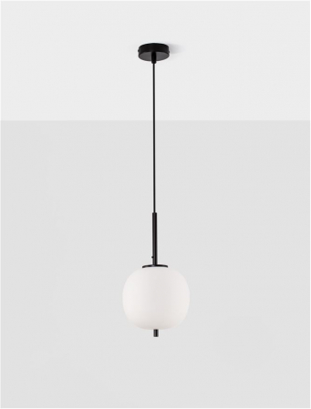 Pendul Nova Luce LATO E14 1x5W   Black Metal & Opal Glass IP20 [3]