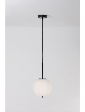 Pendul Nova Luce LATO E14 1x5W   Black Metal & Opal Glass IP20 [4]