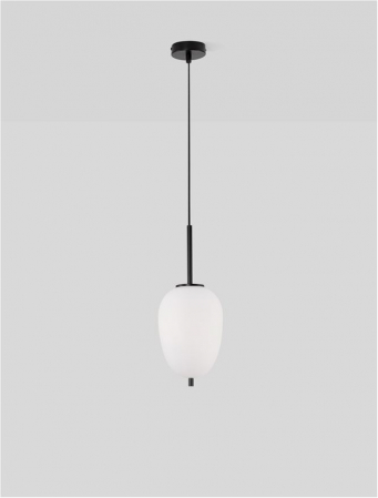 Pendul Nova Luce LATO E14 1x5W   Black Metal & Opal Glass IP20 [3]