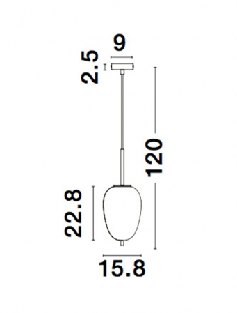 Pendul Nova Luce LATO E14 1x5W   Black Metal & Opal Glass IP20 [6]