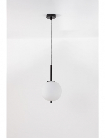 Pendul Nova Luce LATO E14 1x5W   Black Metal & Opal Glass IP20 [2]