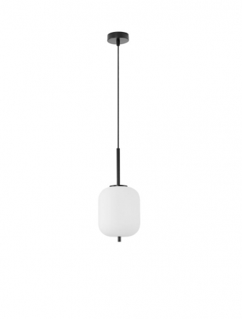Pendul Nova Luce LATO E14 1x5W   Black Metal & Opal Glass IP20