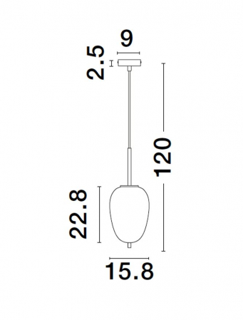Pendul Nova Luce LATO E14 1x5W   Brass Gold Metal & Smoky Glass Black Fabric Wire IP20 [2]