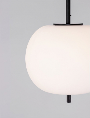 Pendul Nova Luce LATO E27 1x12W   Black Metal & Opal Glass IP20 [6]