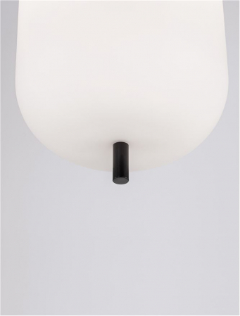 Pendul Nova Luce LATO E27 1x12W   Black Metal & Opal Glass IP20 [6]