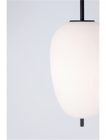 Pendul Nova Luce LATO E27 1x12W   Black Metal & Opal Glass IP20 [4]