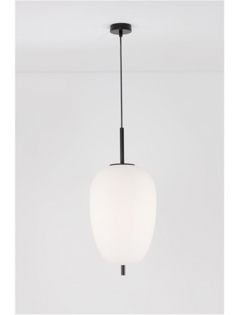 Pendul Nova Luce LATO E27 1x12W   Black Metal & Opal Glass IP20 [2]