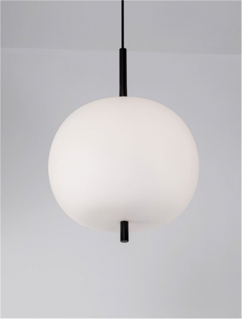 Pendul Nova Luce LATO E27 1x12W   Black Metal & Opal Glass IP20 [7]