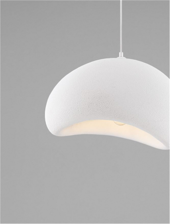 Pendul Nova Luce AERE 9002661 E27 1x12W Polyurethane & Resin  Sandy White IP20 [4]