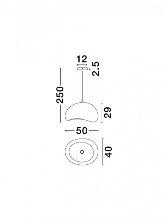 Pendul Nova Luce AERE 9002661 E27 1x12W Polyurethane & Resin  Sandy White IP20 [5]