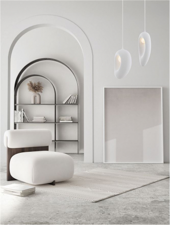 Pendul Nova Luce TEMPUS 9002668 Sandy White Polyurethane & Resin E27 1x12W IP20 [1]