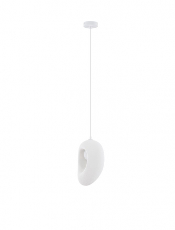 Pendule - Pendul Nova Luce TEMPUS 9002668 Sandy White Polyurethane & Resin E27 1x12W IP20