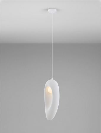 Pendul Nova Luce TEMPUS 9002669 Sandy White Polyurethane & Resin E27 1x12W IP20 [3]