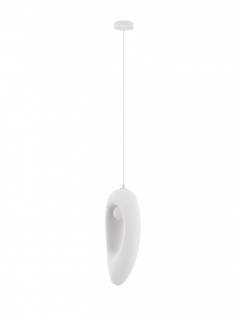 Pendule - Pendul Nova Luce TEMPUS 9002669 Sandy White Polyurethane & Resin E27 1x12W IP20