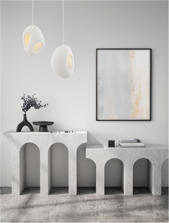 Pendul Nova Luce TEMPUS 9002670 Sandy White Polyurethane & Resin E27 1x12W IP20 [1]