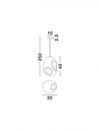 Pendul Nova Luce TEMPUS 9002670 Sandy White Polyurethane & Resin E27 1x12W IP20 [5]