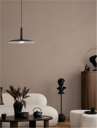 Pendul Nova Luce LUSU 9501212 LED 12W 3000K 900lm Matt Black Steel & Resin Acrylic   IP20