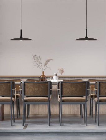 Pendule - Pendul Nova Luce LUSU 9501213 LED 16W 3000K 1100lm Matt Black Steel & Resin Acrylic   IP20