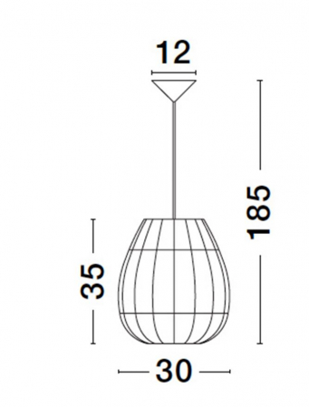 Pendul Nova Luce MARLO E27 1x12W   Natural Rattan Black Fabric Wire & Base  IP20 [9]