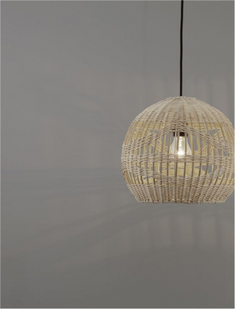 Pendul Nova Luce MARLO E27 1x12W   Natural Rattan Black Fabric Wire & Base  IP20 [8]